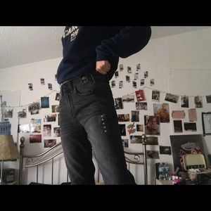 Abercrombie Kick Flare Jeans Washed Black